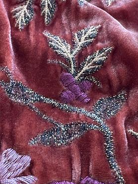 Rust velvet and embroidery