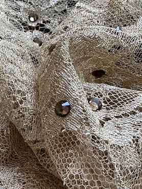 Gold French chantelle with crystal stones 