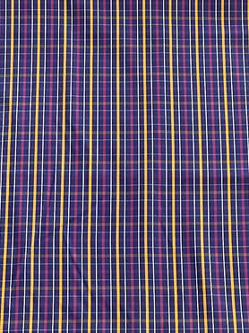 Yellow purple and white checkered 100% cotton
